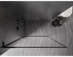 Mexen, Mexen Kioto-XF L sprchová stena s rámom 70 x 202 cm, priehľadná 10 mm, čierna - 800-070-174-70-00-XF