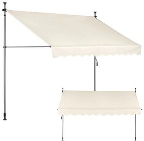 Balkónová slnečná markíza 300x120 cm, výškové nastavenie, vodotesná, ručná kľuka, béžová, MultiGarden