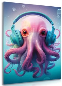 Obraz chobotnica so slúchadlami - 60x90