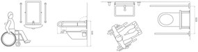 Sapho Sapho, HANDICAP oporné madlo tvar U 600mm, biela, XH538W