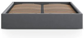 Sivá čalúnená dvojlôžková posteľ s úložným priestorom/bez čela s roštom 200x200 cm Susan – Micadoni
