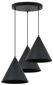 Závesné svietidlo Soho, 3x čierne kovové tienidlo, (fi 25cm), o
