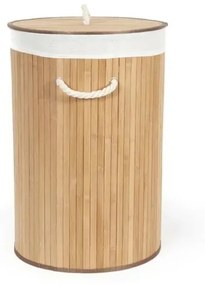Compactor Bambusový kôš na bielizeň s vekom Compactor Bamboo - okrúhly, prírodný, 40 x 60 cm