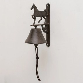 Záhradný zvonček Cabalo, 22x16 cm, liatina, hnedá
