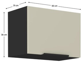 Horná kuchynská skrinka Arikona 50 GU 36 1F (kašmír + čierna) . Vlastná spoľahlivá doprava až k Vám domov. 1097053