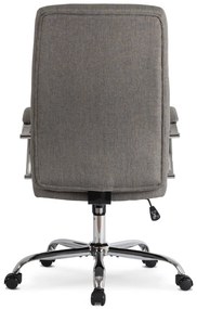 Vintino kancelárska otočná stolička LEONARD siva s chrómovými nohami a vysokým operadlom