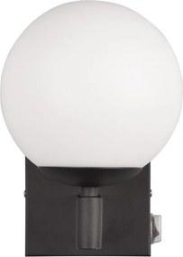 Matne čierne nástenné svietidlo ø 14 cm Kula – Trio