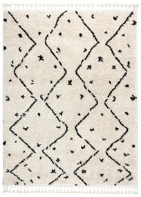 Kusový koberec Shaggy Tetuan krémový 120x170cm