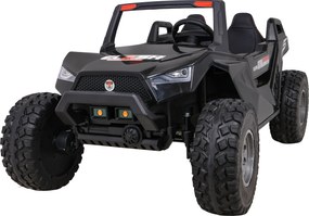Ramiz Clash batériový kočík pre 2 deti čierny + diaľkové ovládanie + pohon 4x4 + nastavenie sedadla + rádio MP3 + LED
