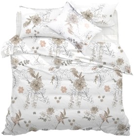 RENFORCÉ OBLIEČKY LARIN EXCLUSIVE 200X220 CM, 2KS 70X80 CM KVETY