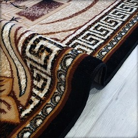 Klasický koberec Shiraz BCF s kvetinovým vzorom – hnedo-čierny Rozmer: 150x210 cm