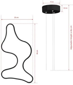 LED luster na lanku ARTISAN LED/36W/230V 4000K čierny