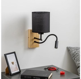 Brilagi - LED Nástenná lampa NUBILA WOOD 1xE27/25W/230V + LED/3W dub/čierna