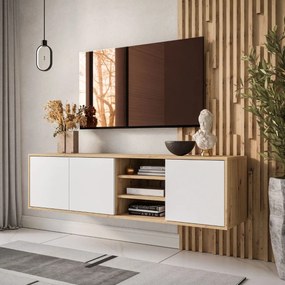 TV STOLÍK ALWIN DUB ARTISAN BIELY 156 cm