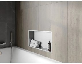 Mexen X-Wall-R, polička na zapustenie na obklad s golierom 60 x 30 cm, oceľová, 1910603010