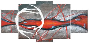 Gario Ručne maľovaný obraz Tajomný tanec postáv - 5 dielny Rozmery: 150 x 105 cm