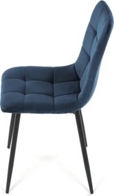 Jedálenská stolička zamatová, modrá CT-281 BLUE4
