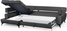 Rohová sedacia súprava Paris, antracitová látka, ľavý roh