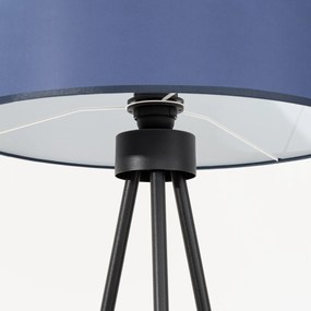 Stojacia lampa Nevia, 1x modré textilné tienidlo, b