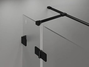 Mexen Lunar T výklopný sprchový kút pravý 110 x 110 cm, číre sklo, čierna matná, 834T-110-110-70-00-P