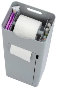 Sivý plastový stojan na toaletný papier so štetkou Imon – Wenko