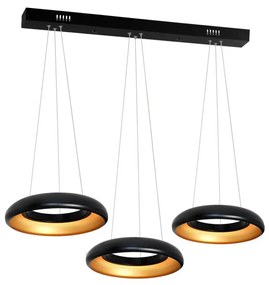 LED Luster na lanku RONDO 3xLED/12W/230V čierna