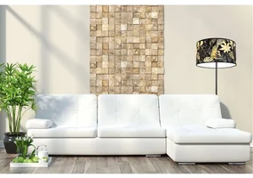 Stojacia lampa Gold Flowers, 1x čierne textilné tienidlo s kvetinovým vzorom, (fi 35cm), o