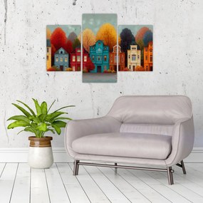 Obraz - Maľované jesenné mesto (90x60 cm)