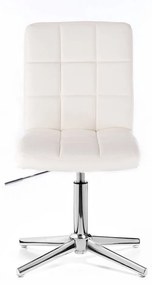 LuxuryForm DESIGN Stolička TOLEDO na striebornom kríži - biela