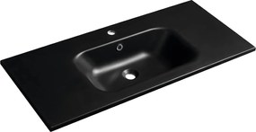 Sapho Sapho, SIDRA umývadlo 101x46cm, liaty mramor, čierna matná, SD101B