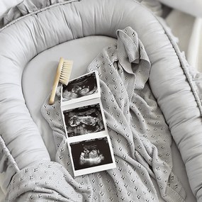 Saténovo bavlnené hniezdo pre bábätká šedá