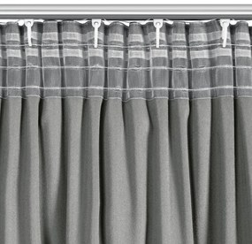 Dekorstudio Luxusný záves CARLI na pásku s volánikmi a trblietavým pásom kryštálov - strieborný Rozmer závesu: 140x250cm
