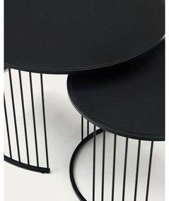 Okrúhly odkladací stolík so sklenenou doskou ø 75 cm Hadar – Kave Home