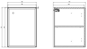 Cersanit S1022-004 - Závesná kúpeľňová skrinka MILLE 40x45 cm matná biela
