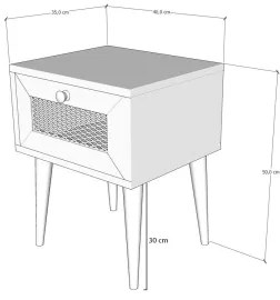 Nočný stolík EUROMOS 50x40 cm hnedá