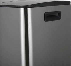 Oceľový odpadkový kôš 2x20 l na triedený odpad/nášľapný v matne striebornej farbe Aliya – Spirella