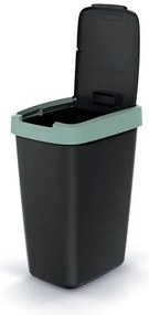 Odpadkový kôš s farebným vekom, 12 l, zelená / čierna