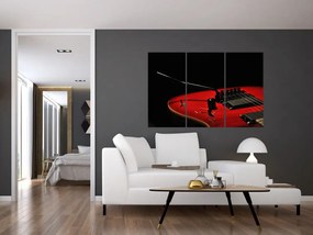 Obraz červené gitary