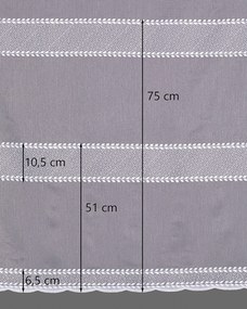 Záclona so systémom FLEX (dvojité spony flex) farba produktu biela látka polopriehľadný, zapletaná, vzorované