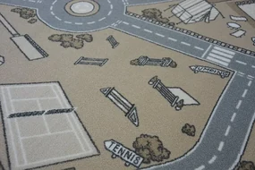 Detský protišmykový koberec STREET béžový