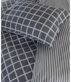 Sivé obliečky na jednolôžko z bavlny Renforcé 140x200 cm Linear Calm Geometric – Mila Home Luxury