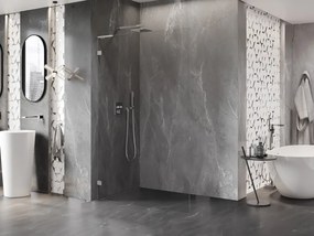 Mexen Lunar L sprchová stena ľavá 100 x 200 cm, 8mm číre sklo, brúsená oceľ, 830L-100-000-97-00-L
