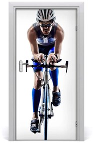 Fototapeta samolepiace na dvere šport cyklista 85x205 cm