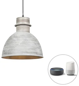 Inteligentné závesné svietidlo sivé 30 cm vrátane wifi žiarovky A60 - Dory