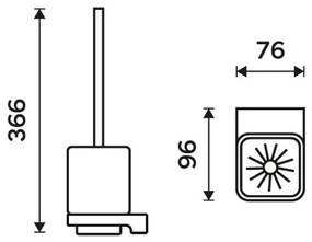NIMCO MAC 29094KN-90 - Nástenná WC štetka MAYA biela/matná čierna