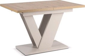Rozkladací stôl CLARK 120-160 cm, dub Artisan/kašmír