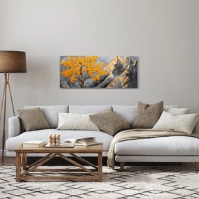 Obraz – Zlatý strom v horách (120x50 cm)