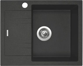 Granitový drez Sinks Linea 600 N Granblack pravý 46x58 cm SIGLI600480N30P