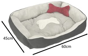 KIK Pelíšek pro psy 60x45x15cm bílý a černý