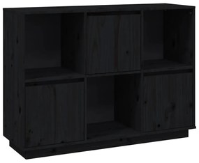 vidaXL Komoda čierna 110,5x35x80 cm borovicový masív